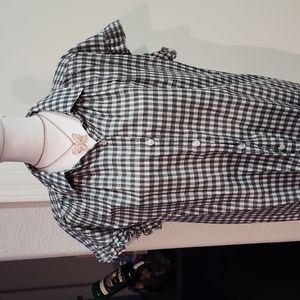 Plaid button up blouse